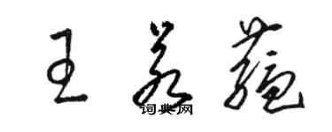 駱恆光王若蘊草書個性簽名怎么寫