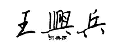 王正良王興兵行書個性簽名怎么寫