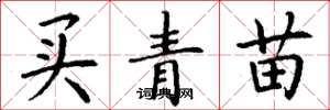丁謙買青苗楷書怎么寫