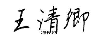 王正良王清卿行書個性簽名怎么寫