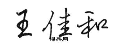 駱恆光王佳和行書個性簽名怎么寫