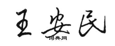 駱恆光王安民行書個性簽名怎么寫