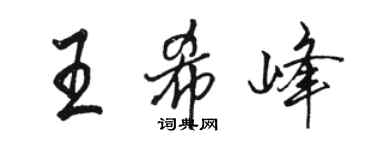 駱恆光王希峰行書個性簽名怎么寫