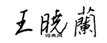 王正良王曉蘭行書個性簽名怎么寫