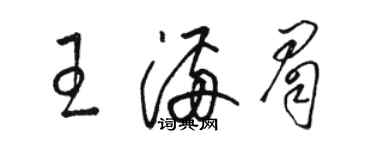 駱恆光王滿眉草書個性簽名怎么寫