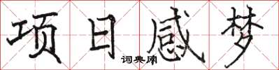 駱恆光項日感夢楷書怎么寫