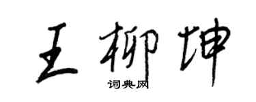 王正良王柳坤行書個性簽名怎么寫