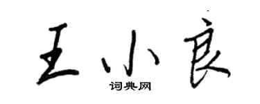 王正良王小良行書個性簽名怎么寫