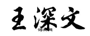 胡問遂王深文行書個性簽名怎么寫