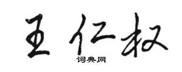 駱恆光王仁權行書個性簽名怎么寫