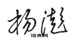 駱恆光楊澎草書個性簽名怎么寫