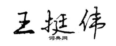 曾慶福王挺偉行書個性簽名怎么寫