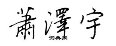 王正良蕭澤宇行書個性簽名怎么寫