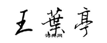 王正良王葉亭行書個性簽名怎么寫