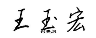 王正良王玉宏行書個性簽名怎么寫