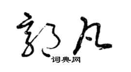曾慶福郭凡草書個性簽名怎么寫
