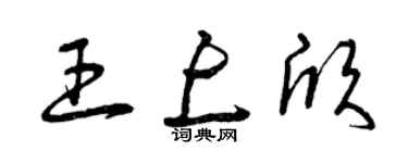 曾慶福王上欣草書個性簽名怎么寫