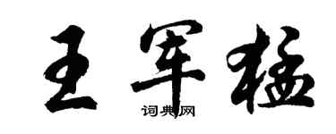 胡問遂王軍猛行書個性簽名怎么寫