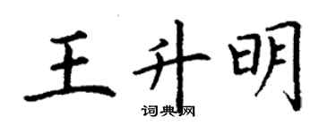 丁謙王升明楷書個性簽名怎么寫