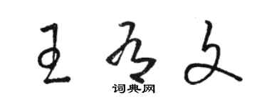 駱恆光王有文草書個性簽名怎么寫