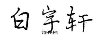 曾慶福白宇軒行書個性簽名怎么寫
