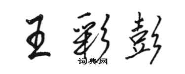 駱恆光王彩彭行書個性簽名怎么寫