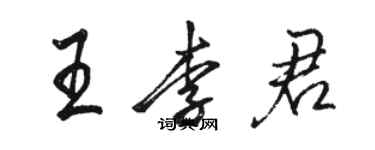 駱恆光王李君行書個性簽名怎么寫