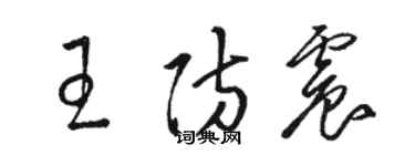 駱恆光王防震草書個性簽名怎么寫