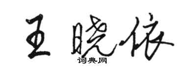 駱恆光王曉依行書個性簽名怎么寫