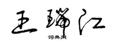 曾慶福王瑞江草書個性簽名怎么寫