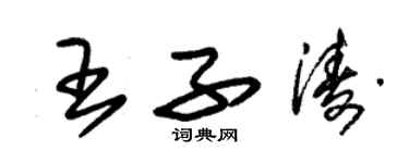 朱錫榮王子濤草書個性簽名怎么寫