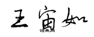 曾慶福王宙如行書個性簽名怎么寫