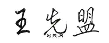 駱恆光王先盟行書個性簽名怎么寫