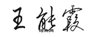 駱恆光王能霞行書個性簽名怎么寫