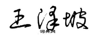 曾慶福王澤坡草書個性簽名怎么寫
