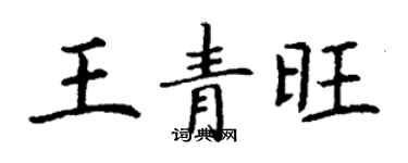 丁謙王青旺楷書個性簽名怎么寫