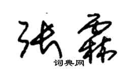 朱錫榮張霖草書個性簽名怎么寫