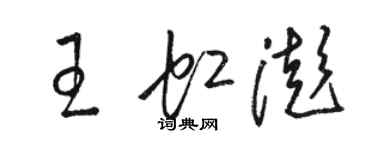 駱恆光王虹澎草書個性簽名怎么寫