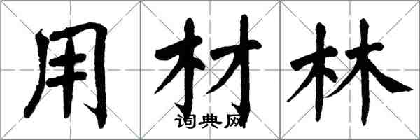 翁闓運用材林楷書怎么寫