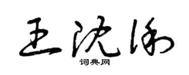 曾慶福王沈俐草書個性簽名怎么寫