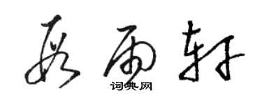 駱恆光段雨軒草書個性簽名怎么寫