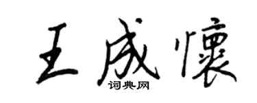 王正良王成懷行書個性簽名怎么寫