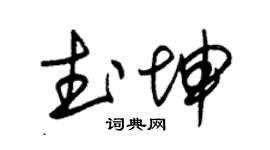 朱錫榮武坤草書個性簽名怎么寫