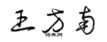 曾慶福王方南草書個性簽名怎么寫