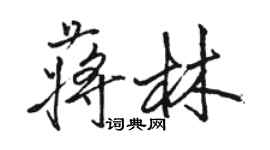 駱恆光蔣林行書個性簽名怎么寫