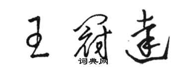 駱恆光王冠達草書個性簽名怎么寫