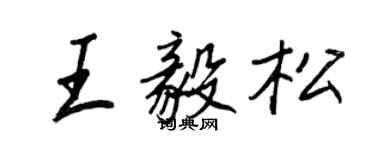 王正良王毅松行書個性簽名怎么寫