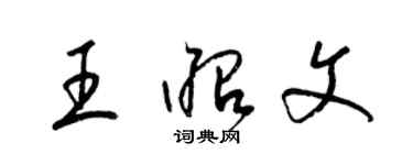 梁錦英王昭文草書個性簽名怎么寫