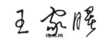 駱恆光王家曙草書個性簽名怎么寫