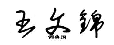 朱錫榮王文錦草書個性簽名怎么寫